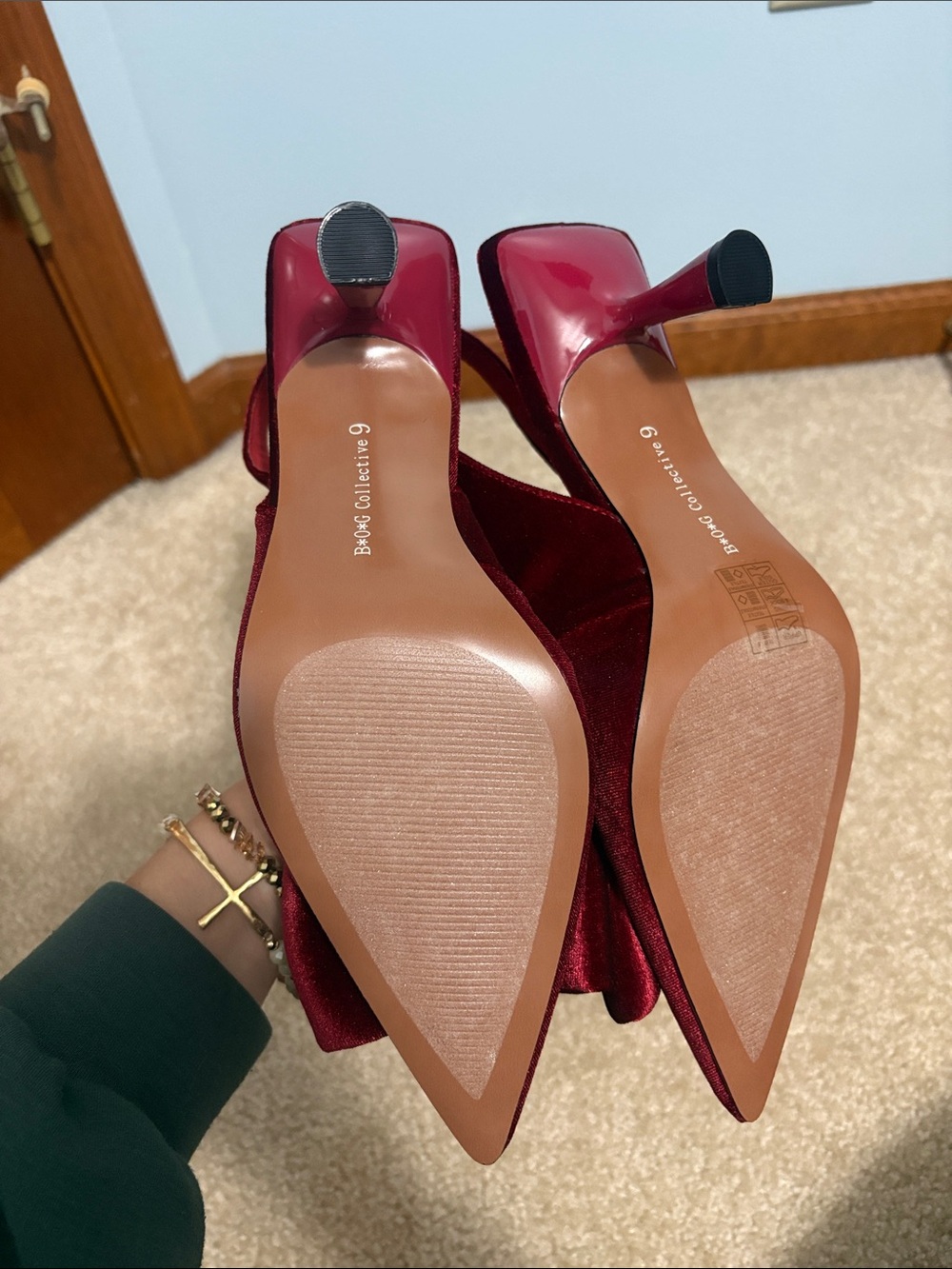 VICI | Velvet Bow Slingback Pointed-Toe Heels - Picture 7 of 7